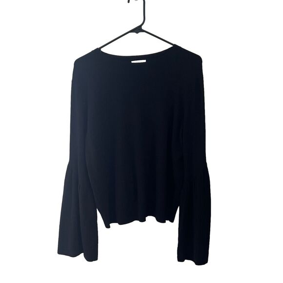 Leith Sweaters - Leith Anthropologie Bell Sleeve Sweater Wool‎ Blend Black Size Small